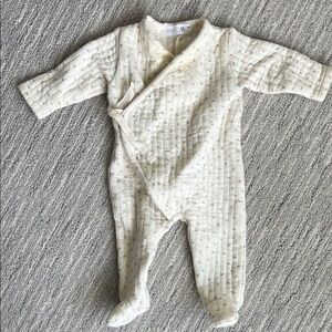 Zara Cream Quilted Baby Footie